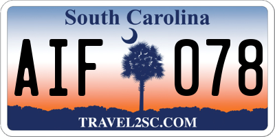 SC license plate AIF078
