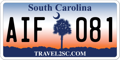 SC license plate AIF081