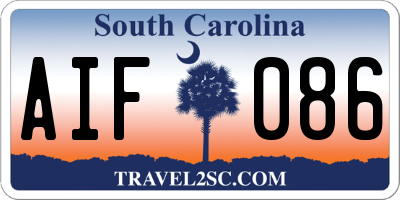 SC license plate AIF086