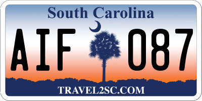 SC license plate AIF087