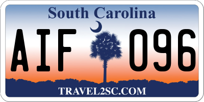 SC license plate AIF096