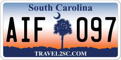 SC license plate AIF097