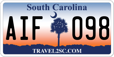 SC license plate AIF098