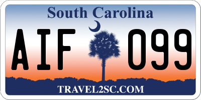 SC license plate AIF099