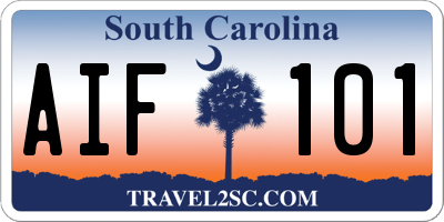 SC license plate AIF101