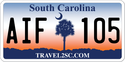 SC license plate AIF105