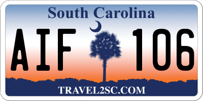 SC license plate AIF106
