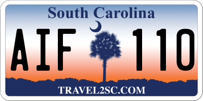 SC license plate AIF110