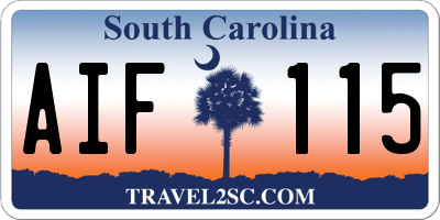 SC license plate AIF115