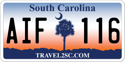 SC license plate AIF116