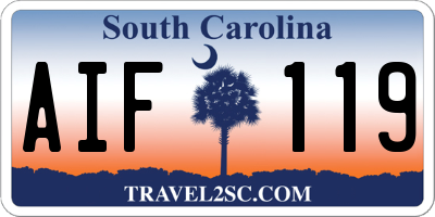 SC license plate AIF119
