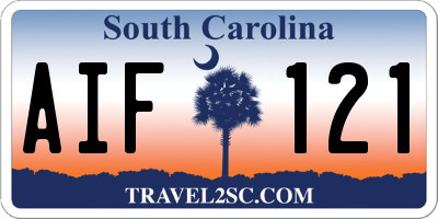SC license plate AIF121