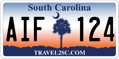 SC license plate AIF124