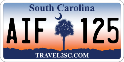 SC license plate AIF125