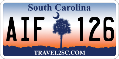 SC license plate AIF126
