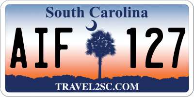 SC license plate AIF127