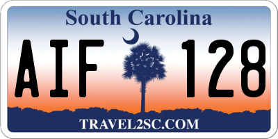 SC license plate AIF128