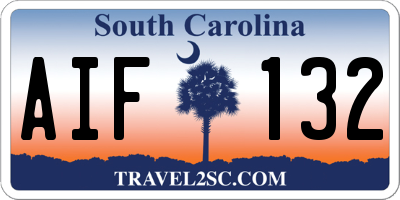 SC license plate AIF132