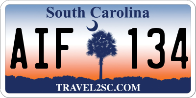 SC license plate AIF134