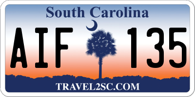 SC license plate AIF135
