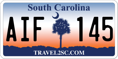 SC license plate AIF145