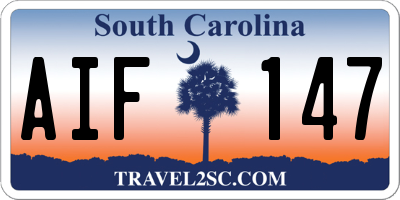 SC license plate AIF147