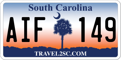 SC license plate AIF149