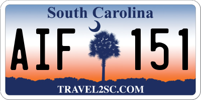 SC license plate AIF151