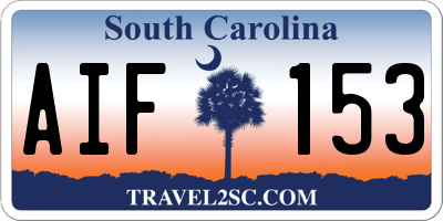 SC license plate AIF153