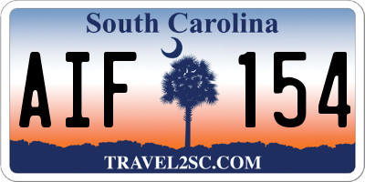 SC license plate AIF154