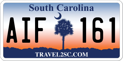 SC license plate AIF161