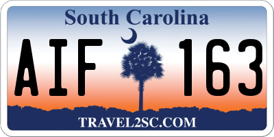 SC license plate AIF163