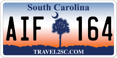 SC license plate AIF164