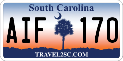 SC license plate AIF170