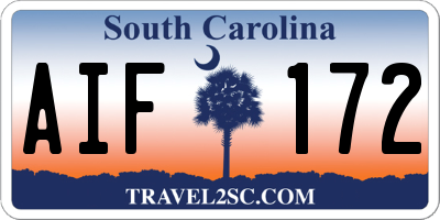 SC license plate AIF172