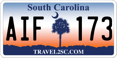 SC license plate AIF173