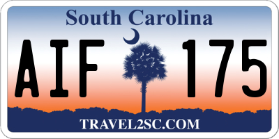 SC license plate AIF175