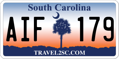 SC license plate AIF179