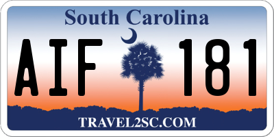 SC license plate AIF181