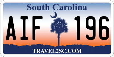 SC license plate AIF196