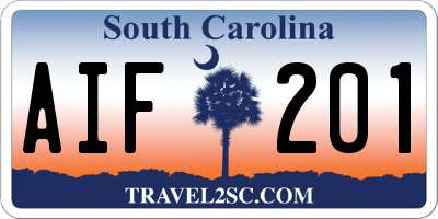 SC license plate AIF201