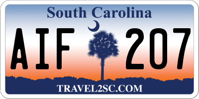 SC license plate AIF207