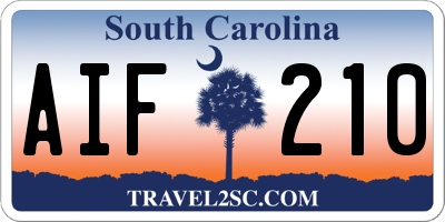 SC license plate AIF210