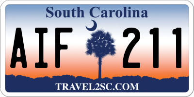 SC license plate AIF211