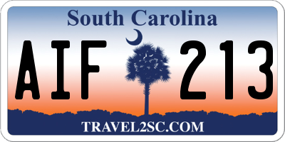 SC license plate AIF213