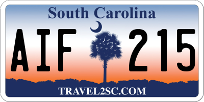 SC license plate AIF215