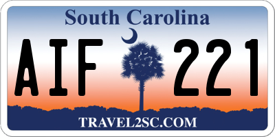 SC license plate AIF221