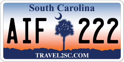 SC license plate AIF222