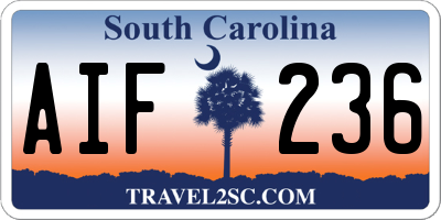 SC license plate AIF236