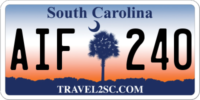 SC license plate AIF240